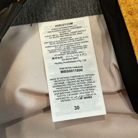 Hurley Nascar Phantom Board Shorts Racetrack Size 30 Orange Swim NWT - Picture 5 of 7